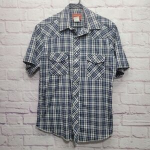 Rustler Plaid Western Pearl Snap Shirt Mens M Cowboy Ranch Rockabilly Streetwear